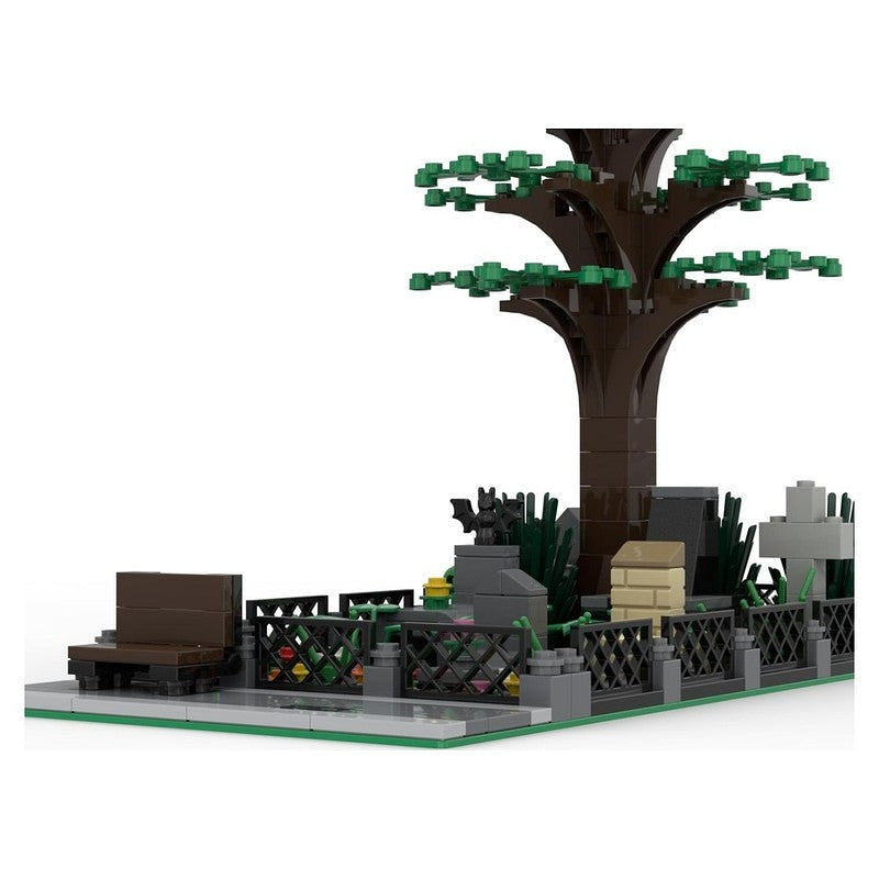 Church Cemetery MOC Building Kit | Gothic Architecture Model - 3