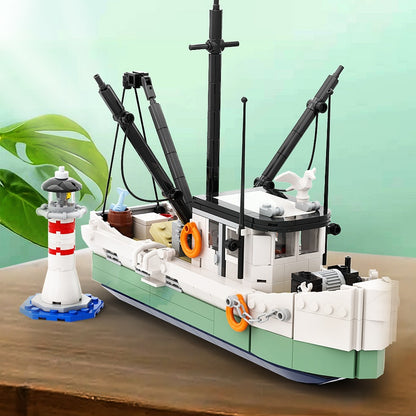Cinematic Shrimping Boat Building Kit | LEGO-Compatible MOC - 1
