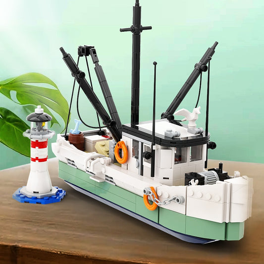 Cinematic Shrimping Boat Building Kit | LEGO-Compatible MOC - 1