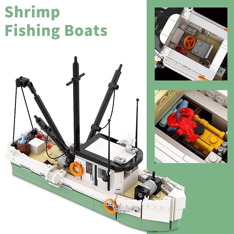 Cinematic Shrimping Boat MOC Building Kit Maritime Diorama Display Model - 5