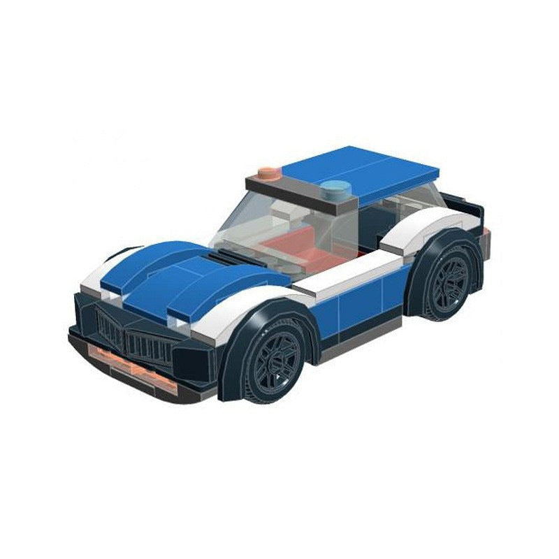 City Police Car MOC Building Kit | Modern Patrol Sedan Vehicle Model - 2