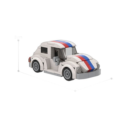 Classic 1960s Love Bug Car Building Kit | LEGO-Compatible MOC - 4