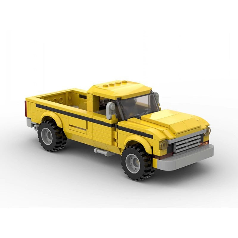 Classic 1978 Pickup Truck Building Kit with V8 Engine | LEGO-Compatible MOC - 1