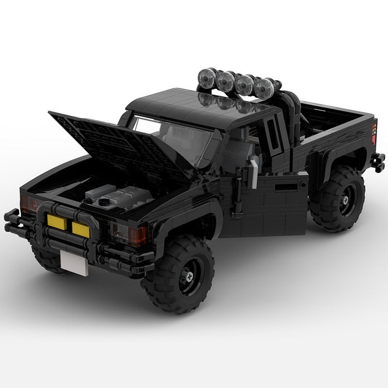 Classic 80s Pickup Truck MOC Building Kit | Vintage Vehicle Model - 3