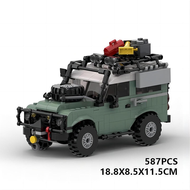 Classic 90 British 4x4 Off-Road Vehicle Building Kit | 8-Wide LEGO-Compatible MOC - 6