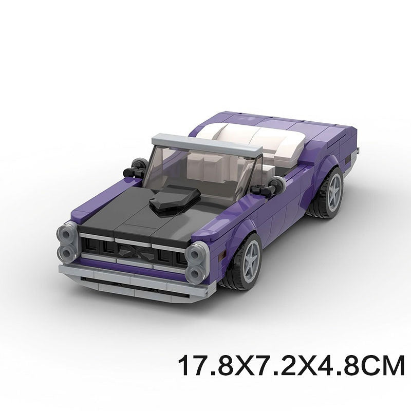 Classic American Muscle Convertible Building Kit | 8-Wide LEGO-Compatible MOC - 7