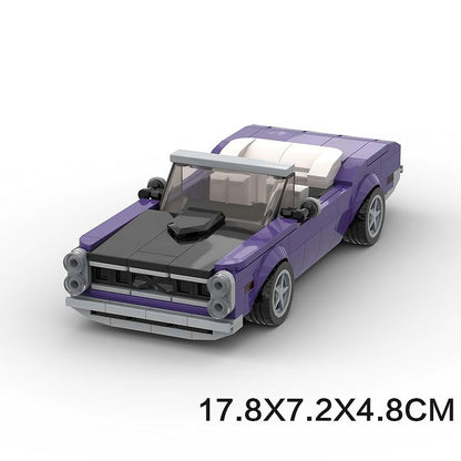 Classic American Muscle Convertible Building Kit | 8-Wide LEGO-Compatible MOC - 7