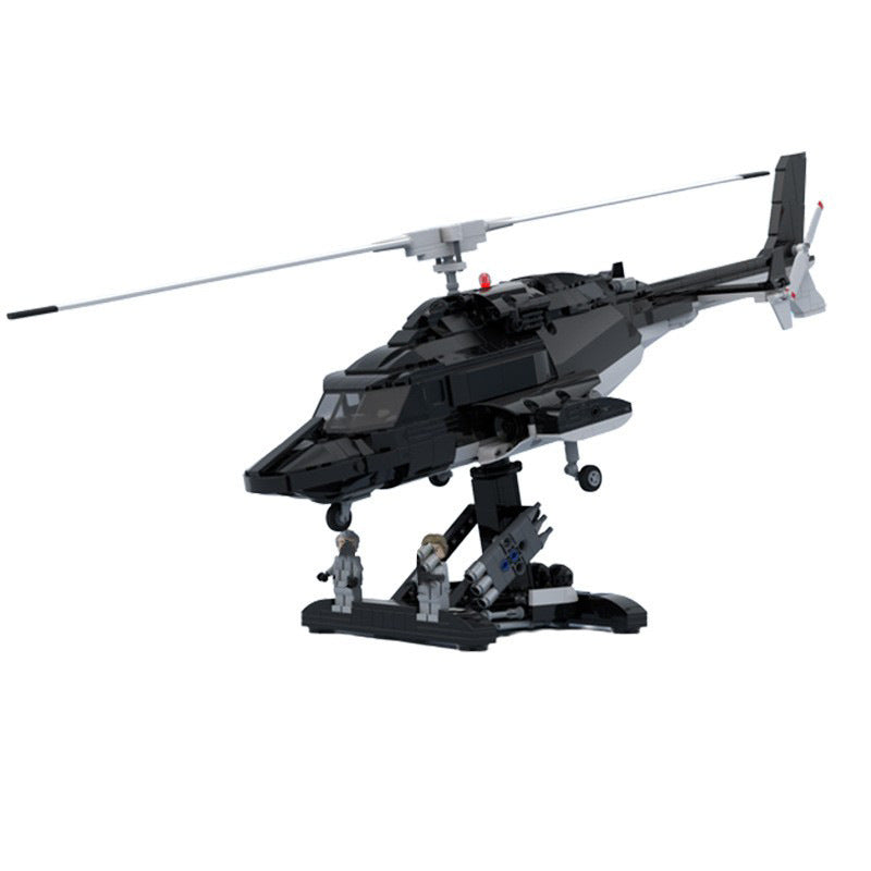 Classic Black Attack Helicopter Building Kit | LEGO-Compatible MOC - 5