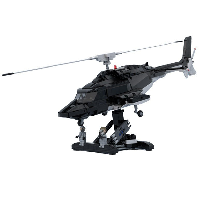 Classic Black Attack Helicopter MOC Building Kit | Military Aircraft Model - 5