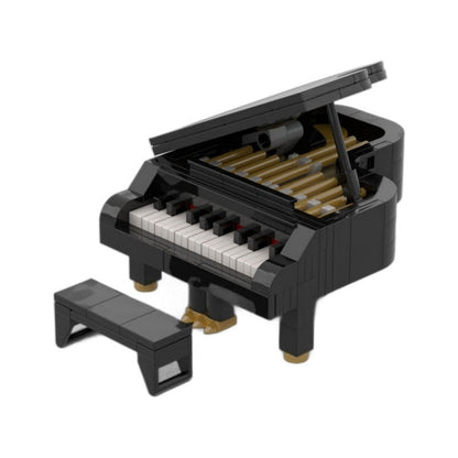 Classic Black Grand Piano MOC Building Kit | Miniature Music Display - 1
