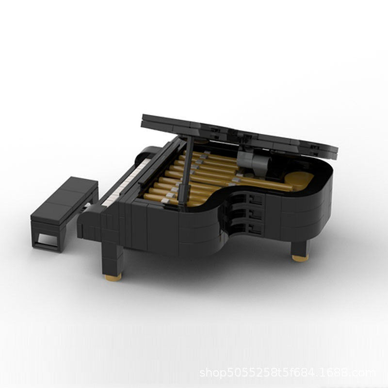 Classic Black Grand Piano MOC Building Kit | Miniature Music Display - 3