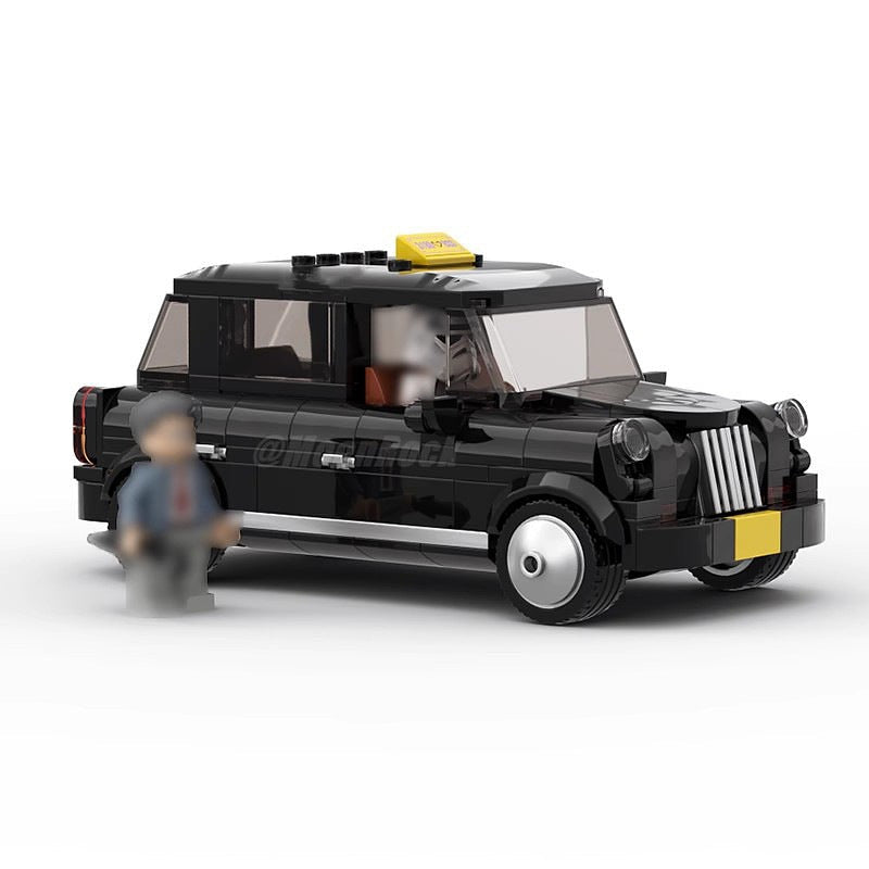 Classic London Black Cab MOC Building Kit | Vintage City Taxi Vehicle Model - 3