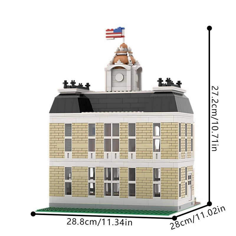 Classic Modular City Hall Building Kit | LEGO-Compatible MOC - 4