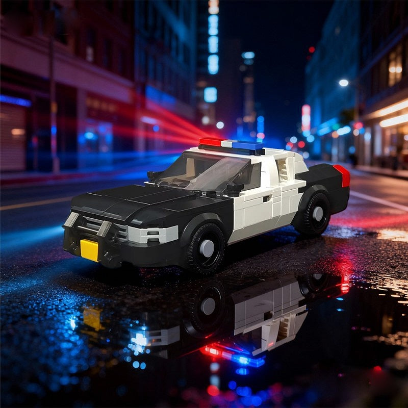 Classic Police Interceptor Sedan MOC Building Kit | LEGO-Compatible MOC - 6