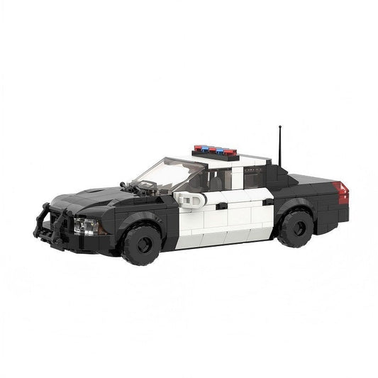 Classic Police Interceptor Sedan MOC Building Kit | Vintage Vehicle Model - 1