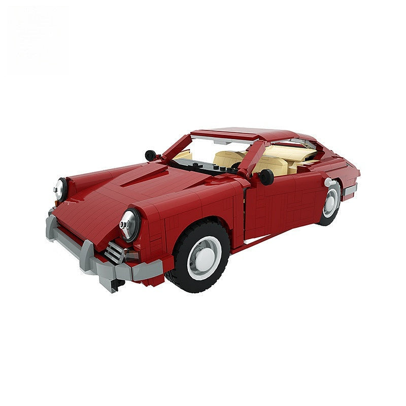 Classic Retro Sports Coupe MOC Building Kit | Vintage Vehicle Model - 1