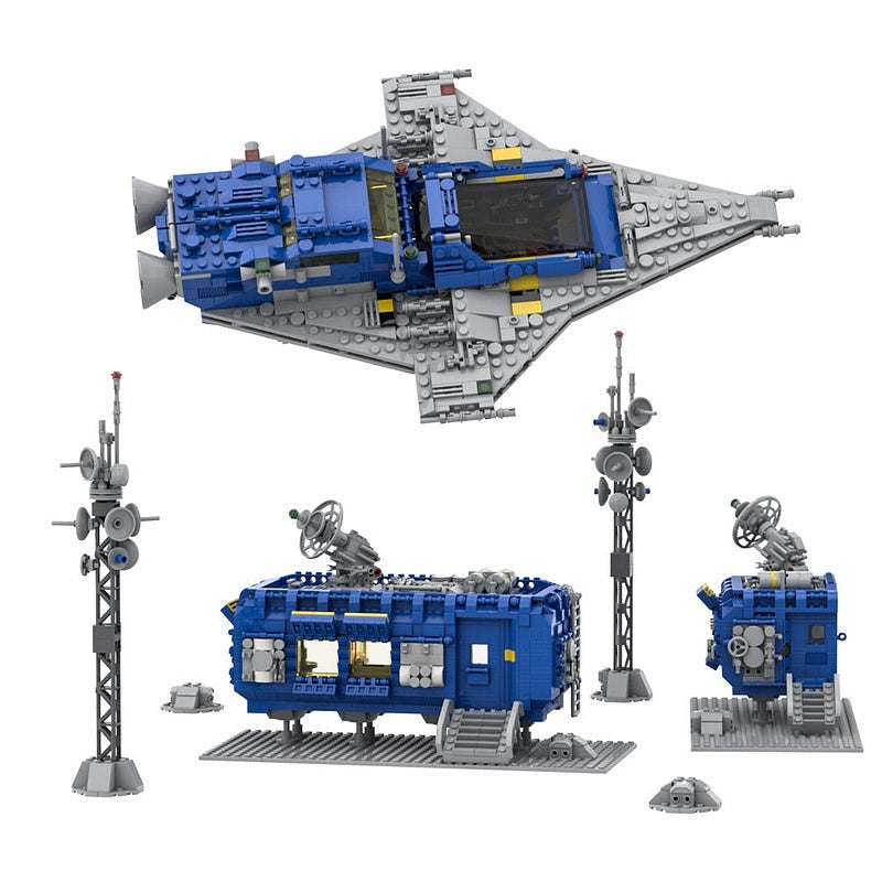 Classic Space Base MOC Building Kit | Futuristic Orbital Station Model - 2