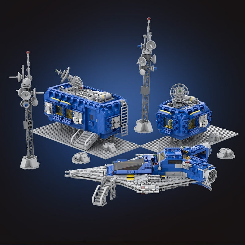 Classic Space Base MOC Building Kit | Futuristic Orbital Station Model - 5