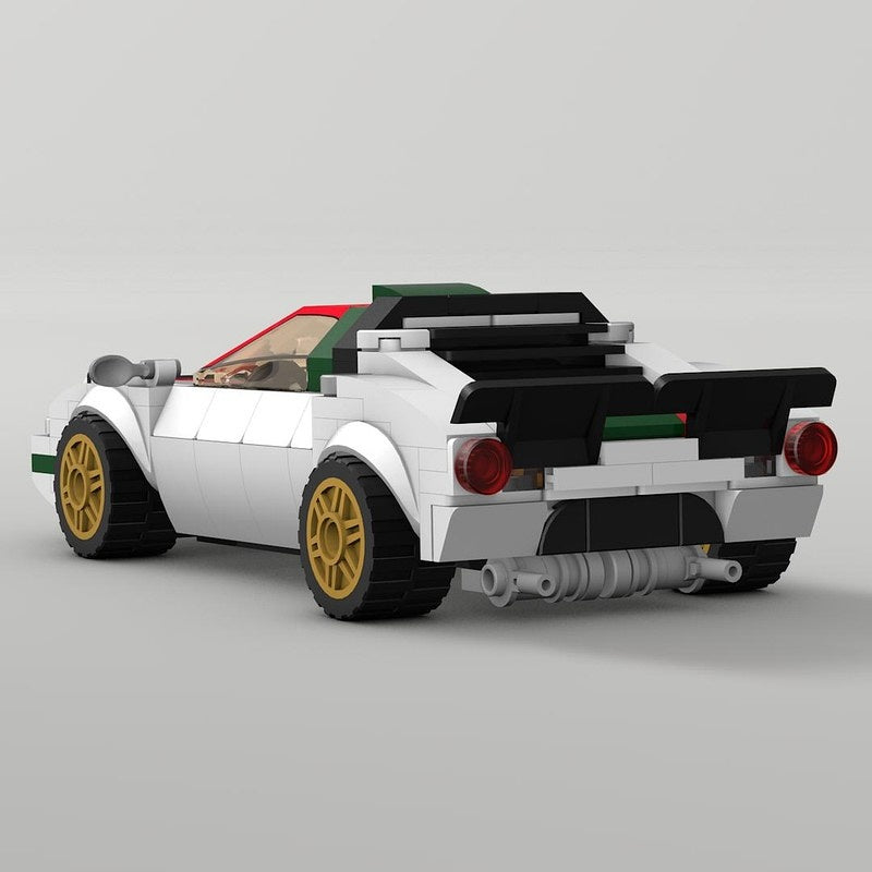 Classic White Wedge Rally Coupe MOC Building Kit - 5