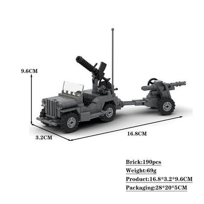 Classic WWII 4x4 Utility Truck MOC Building Kit | Military Vehicle Model - 4
