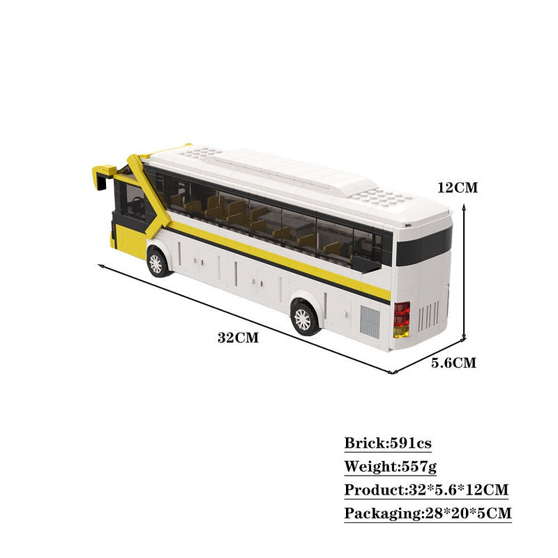 Coach Bus MOC Building Kit | Realistic Long Distance Vehicle Model - 4
