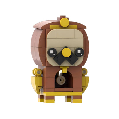 cogsworth brickheadz moc set | beauty and the beast | lego compatible - 3