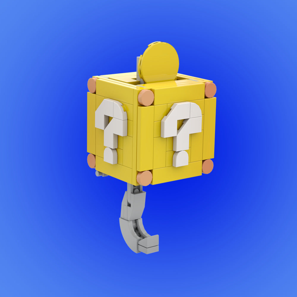 coin block key holder building set | mario | moc-186541 - 1