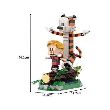 Comic Boy and Tiger Friends Figure Building Kit | LEGO-Compatible MOC - 4