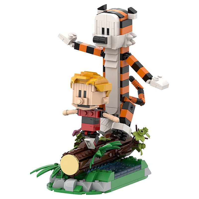 Comic Boy and Tiger Friends Figure Building Kit | LEGO-Compatible MOC - 5