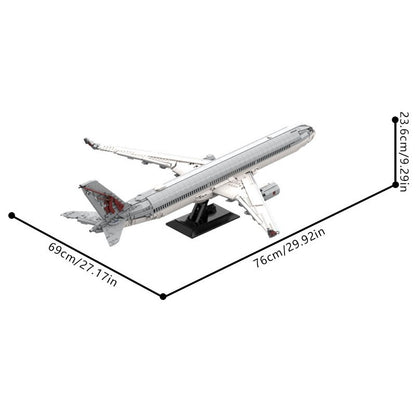 Commercial Airliner A350 Jet Plane Building Kit | LEGO-Compatible MOC - 3