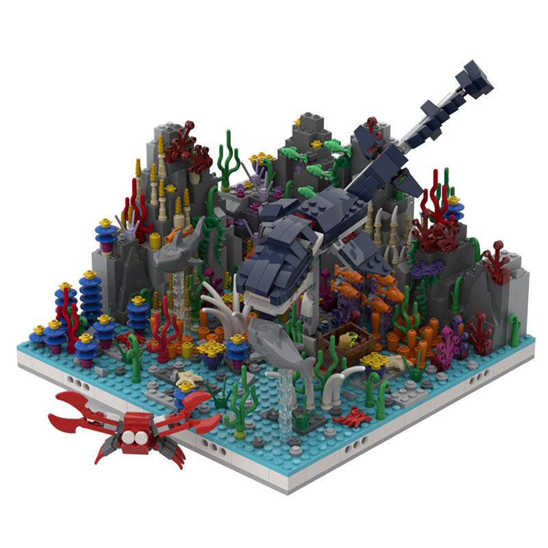 Coral Reef + Sea Dinosaur Building Kit | LEGO-Compatible MOC - 3