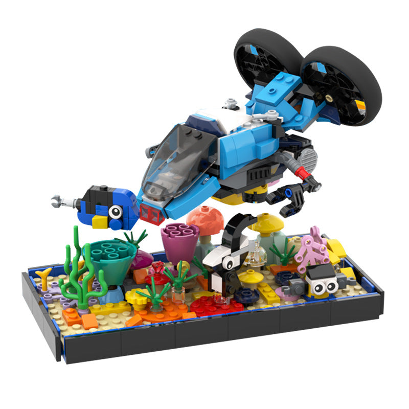 Coral Reef + Submarine Building Kit | LEGO-Compatible MOC - 1