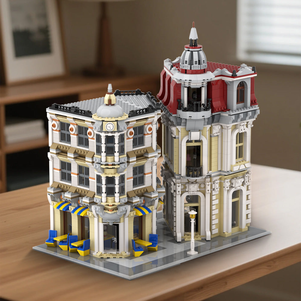 corner alley building set | lego compatible - 1