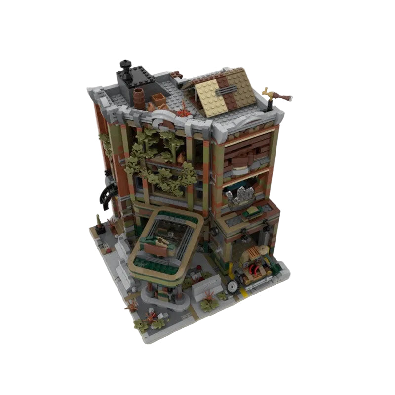 Corner Garage Apocalypse Version Building Kit | LEGO-Compatible MOC - 4