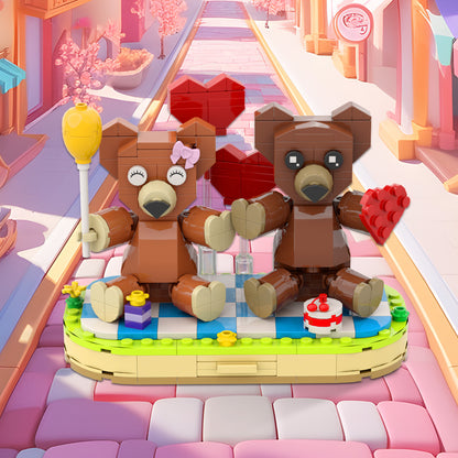couple bears building set | valentine's day | lego compatible - 1