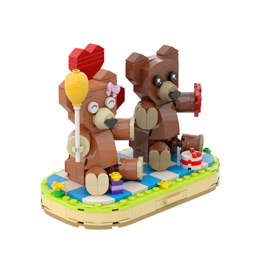 couple bears building set | valentine's day | lego compatible - 2