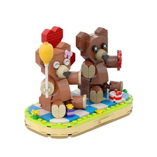 Couple Bears MOC Building Kit | Romantic Love Display Model - 1