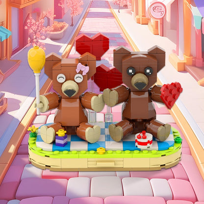 Couple Bears MOC Building Kit | Romantic Love Display Model - 2