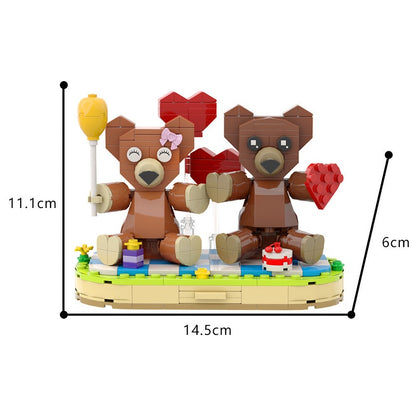 Couple Bears MOC Building Kit | Romantic Love Display Model - 4