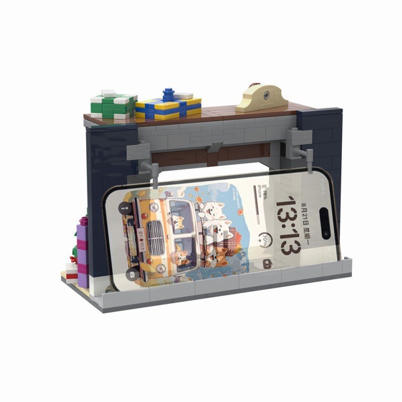 Cozy Fireplace Smartphone Holder Building Kit | LEGO-Compatible MOC - 3