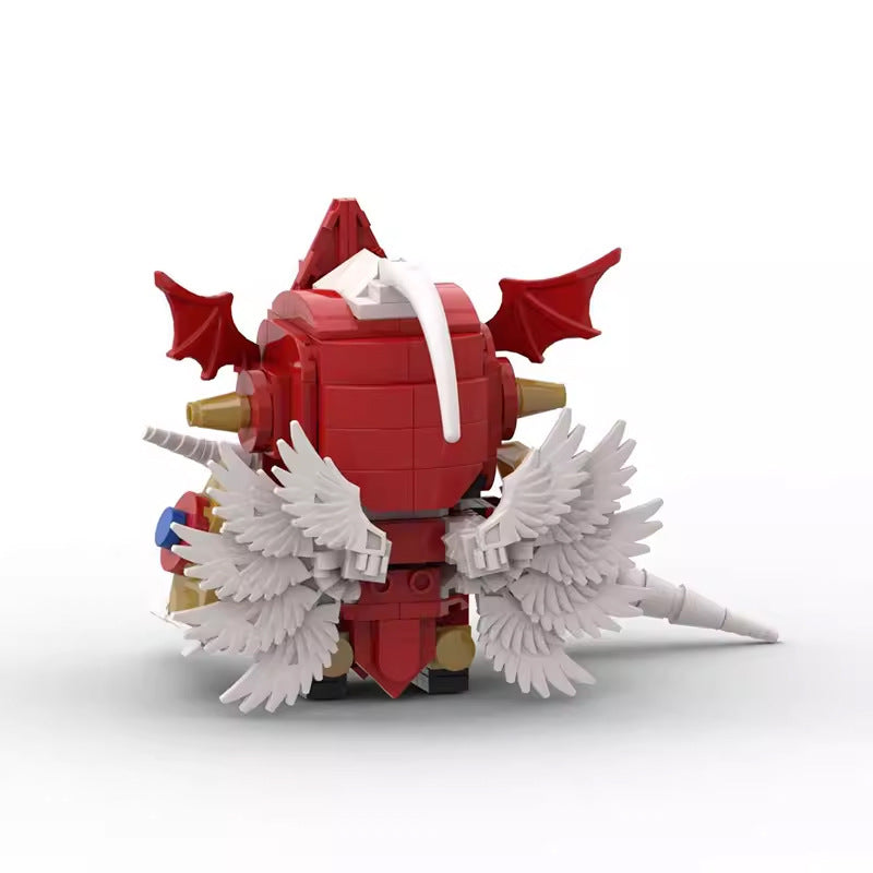 crimson gallantmon moc brickheadz set | digimon | lego-compatible - 2