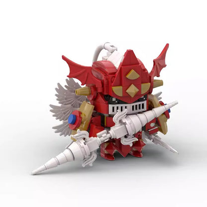 crimson gallantmon moc brickheadz set | digimon | lego-compatible - 3