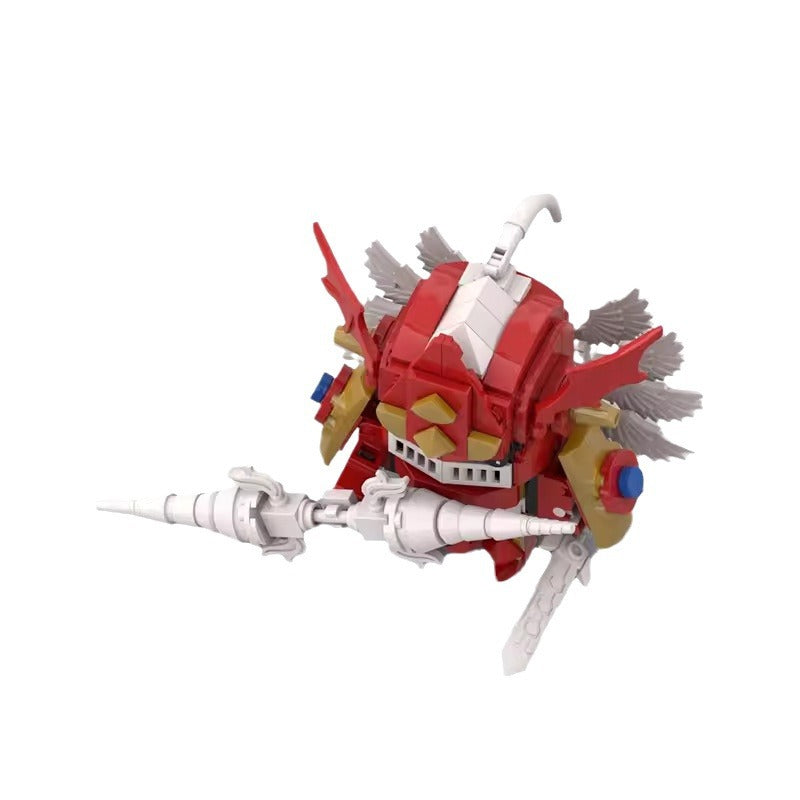 crimson gallantmon moc brickheadz set | digimon | lego-compatible - 5