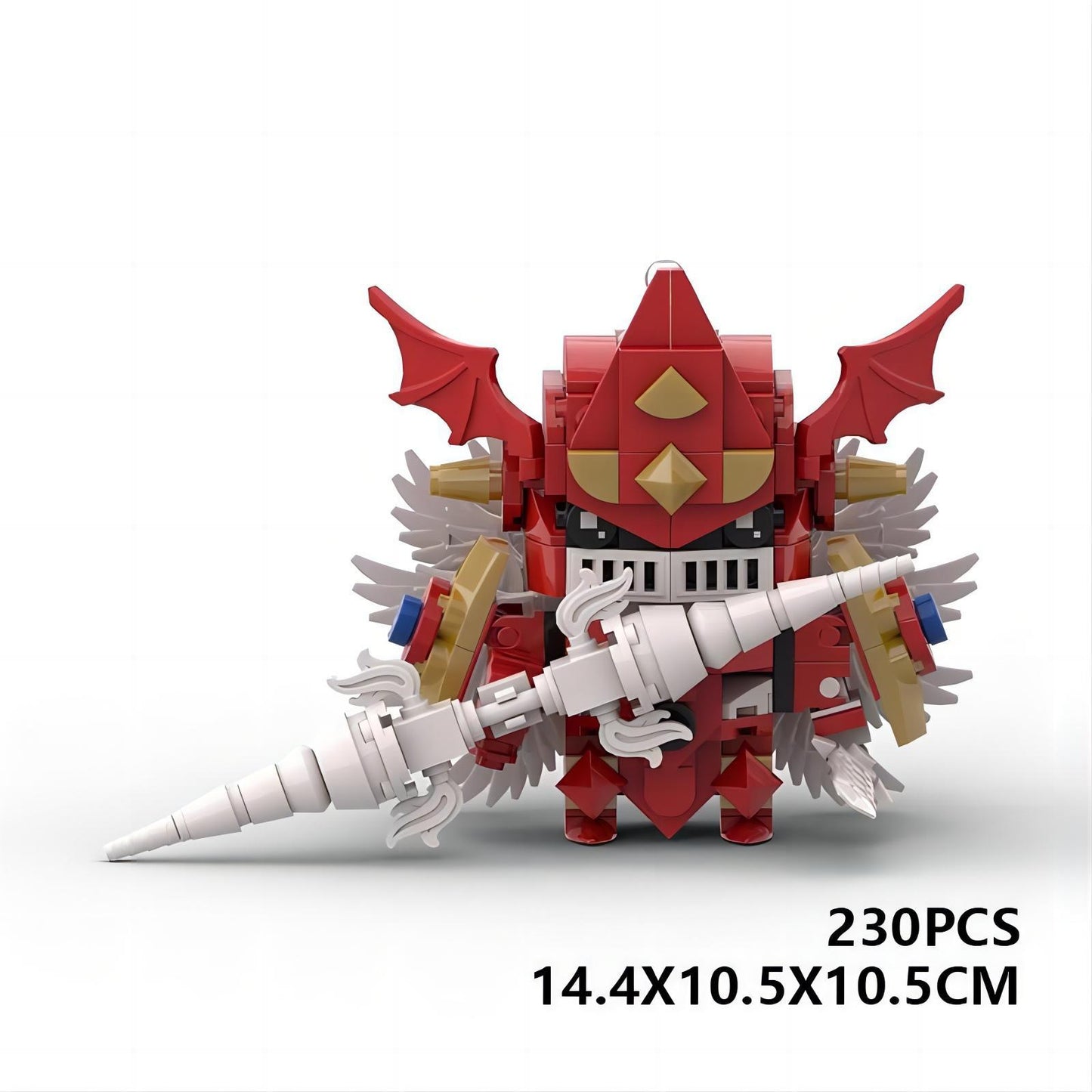 crimson gallantmon moc brickheadz set | digimon | lego-compatible - 6