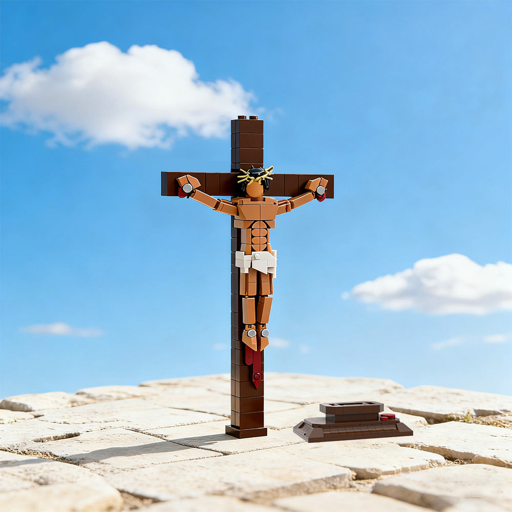 cross jesus building kit | easter | lego compatible moc - 1