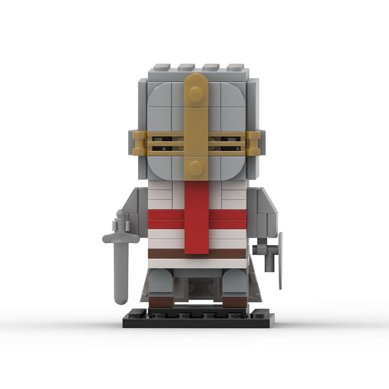 crusader knight brickheadz moc building set | lego compatible - 1