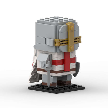 crusader knight brickheadz moc building set | lego compatible - 2