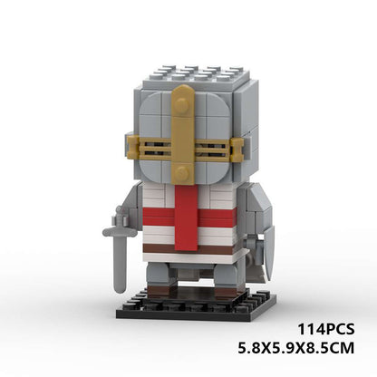 crusader knight brickheadz moc building set | lego compatible - 5