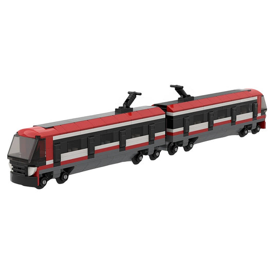 CTrain LRT Modern Twin-Car Electric Light Rail Train MOC Building Kit - 1