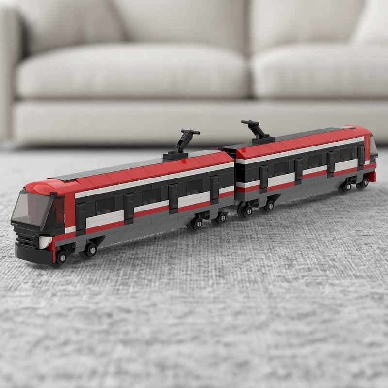 CTrain LRT Modern Twin-Car Electric Light Rail Train MOC Building Kit - 2